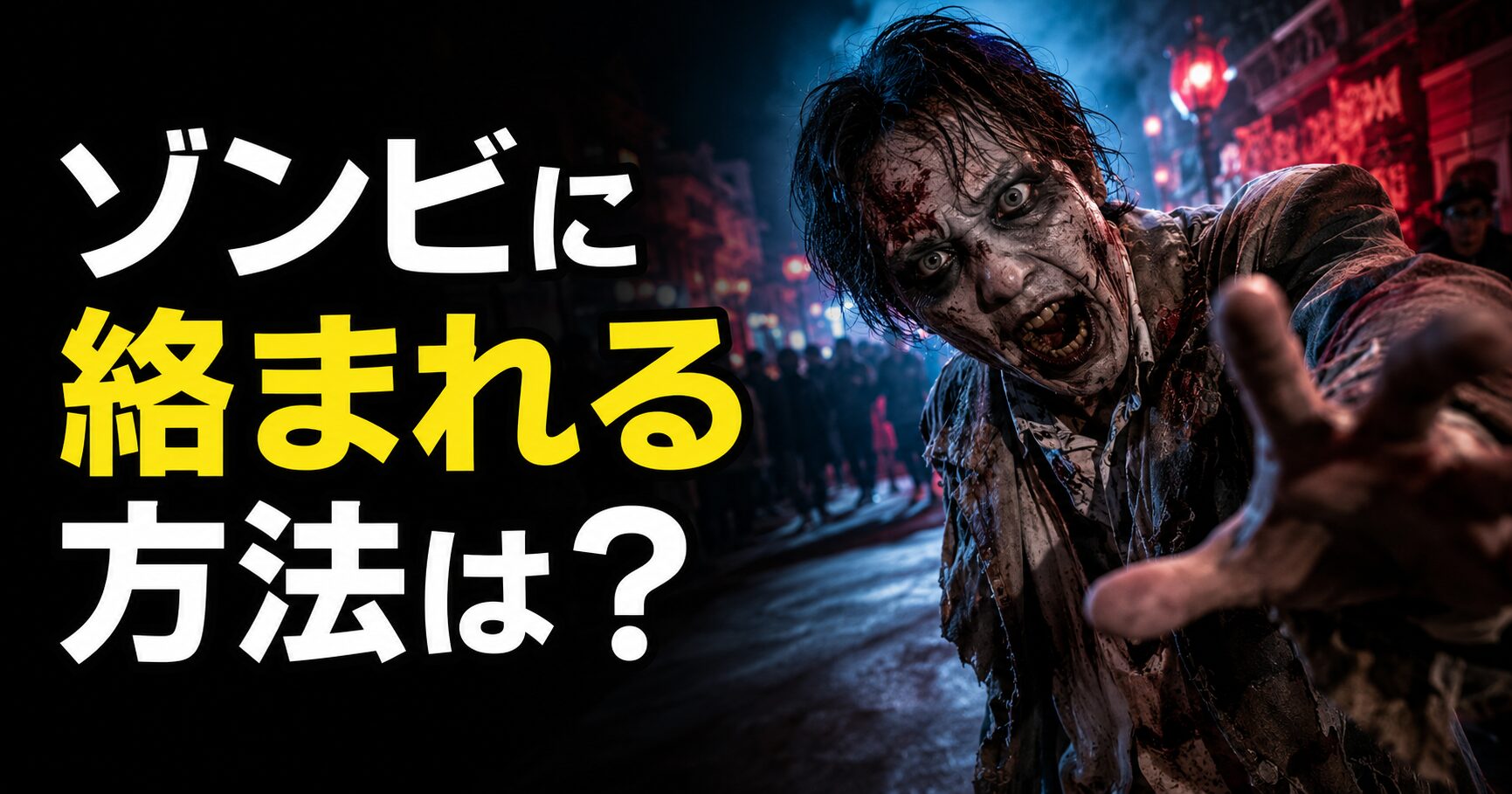 USJホラーナイトでゾンビに絡まれる方法を解説するアイキャッチ