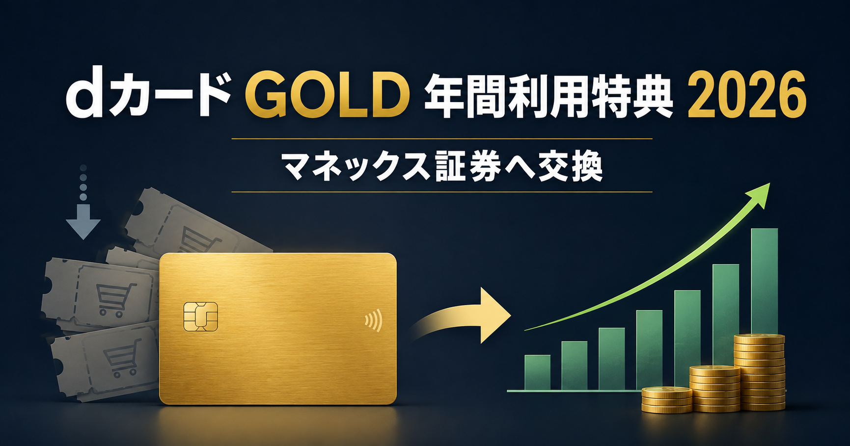 dカード GOLD年間利用額特典をマネックス証券へ交換するイメージ