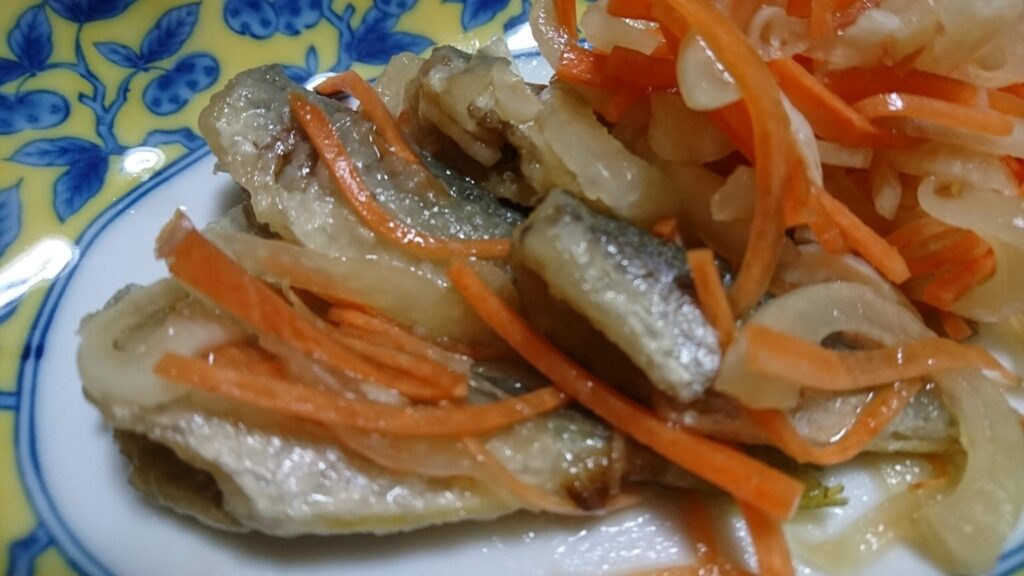 釣ったアジで作った南蛮漬け