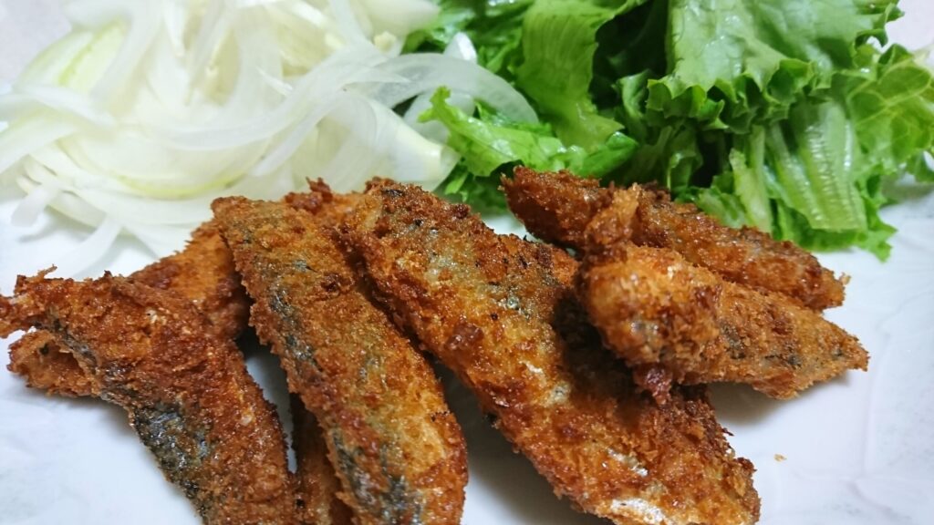釣ったアジで作ったアジフライ